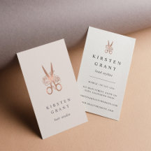 Rose Gold Floral Scheren Logo Haarstylle