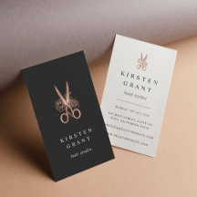 Rose Gold Floral Scheren Logo Haarstylle
