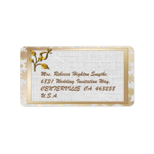 Rose Gold Floral und Linen Hochzeit Adressaufkleber