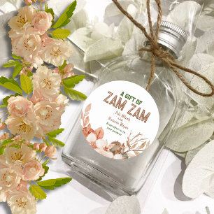 Rose Gold Floral Zam Zam Geschenk Runder Aufkleber