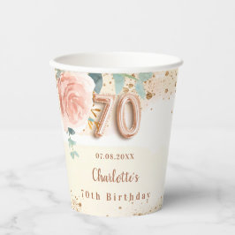 Rose Gold florals aus dem 70. Pappbecher