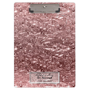 Rose Gold Flüssig Chrom Metallisch Chic Glam Klemmbrett