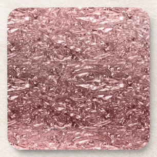 Rose Gold Flüssig-Chrom Metallischer Chic Glam Getränkeuntersetzer
