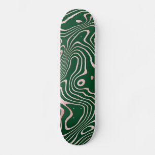 Rose Gold flüssig wirbeln Abstrakt grünes Design Skateboard