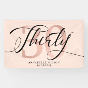 Rose Gold Foil 30. Geburtstag Banner