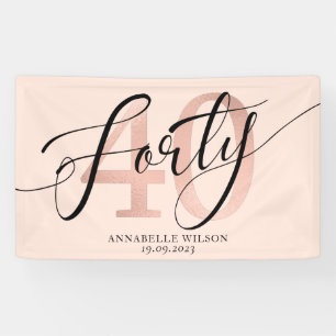 Rose Gold Foil 40.    GeburtstagBanner Banner