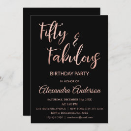 Rose Gold Foil 50 und fabelhaft Einladung