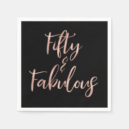 Rose Gold Foil 50 und fabelhaft Serviette