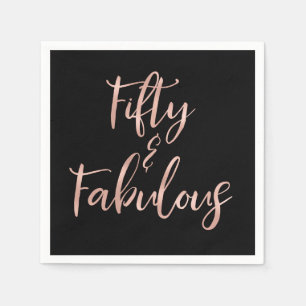 Rose Gold Foil 50 und fabelhaft Serviette