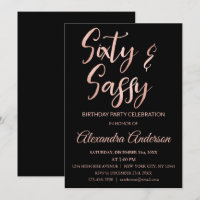 Rose Gold Foil 60 Sechzig und Sassy Geburtstag