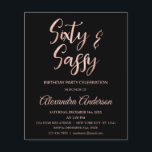 Rose Gold Foil 60 Sixty Sassy Geburtstag<br><div class="desc">Budget Rosa Imitate Rose Gold Foil 60 Sechzig und Sassy Geburtstagsparty Einladung. Die Rose Gold Foil und Black 60 und Sassy Birthday Party Einladung ist perfekt für eine moderne 60. Geburtstagsparty.</div>