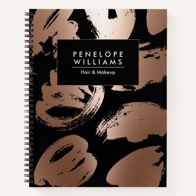 Rose Gold Foil Abstrakt Notizbuch (Vorderseite)