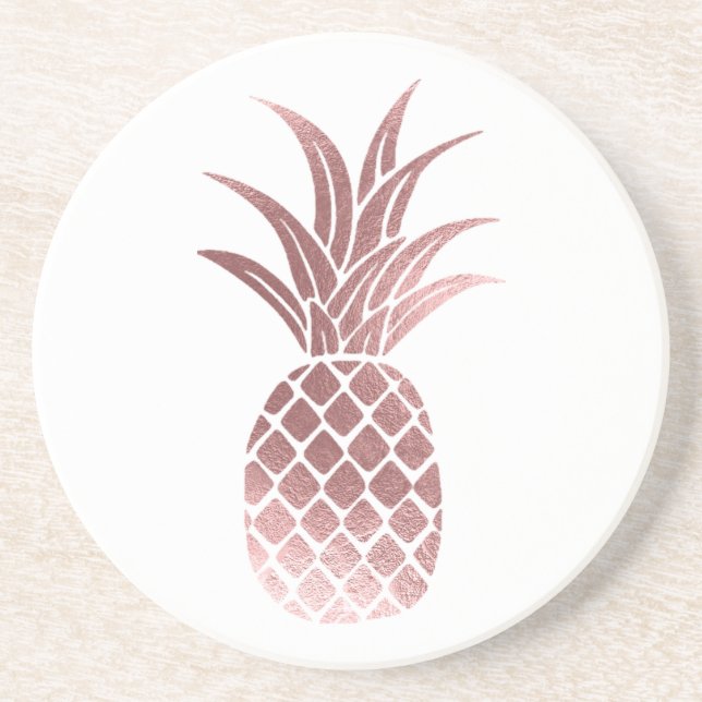 Rose Gold Foil Ananas Untersetzer (Vorne)