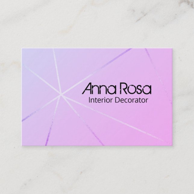 *~* Rose Gold Foil Blue Pink Moderne Geometrie Visitenkarte (Vorderseite)