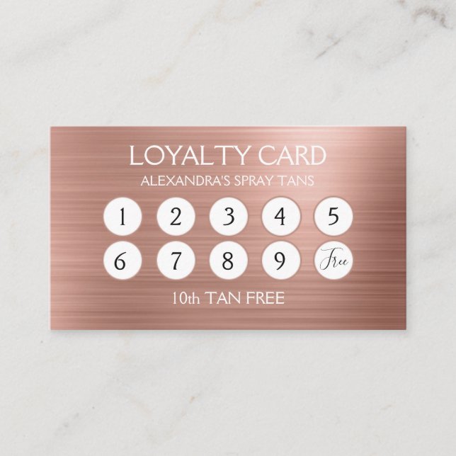 Rose Gold Foil | Blush Pink Foil Loyalty Punch Treuekarte (Vorderseite)