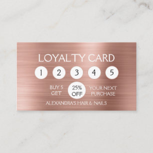 Rose Gold Foil   Blush Pink Foil Loyalty Punch Treuekarte