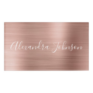 Rose Gold Foil   Blush Pink Foil Modern Namenschild