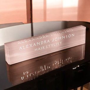 Rose Gold Foil   Blush Pink Foil Modern Namensplakette