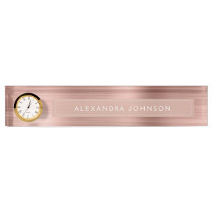 Rose Gold Foil   Blush Pink Foil Modern Namensplakette