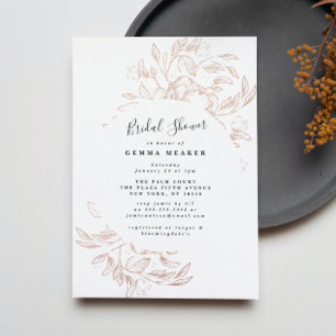 Rose Gold Foil Botanisches Brautparty Einladung