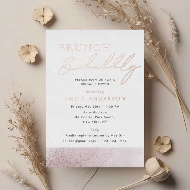 Rose Gold Foil Bridal Brunch und Bubbly Folieneinladung (Von Creator hochgeladen)