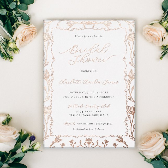Rose Gold Foil Bridal Dusche Einladung (Von Creator hochgeladen)
