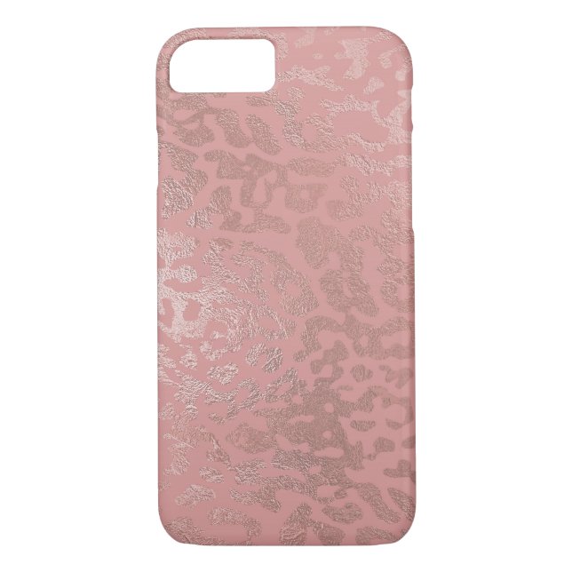 Rose Gold Foil Cheetah Tiermuster Case-Mate iPhone Hülle (Rückseite)