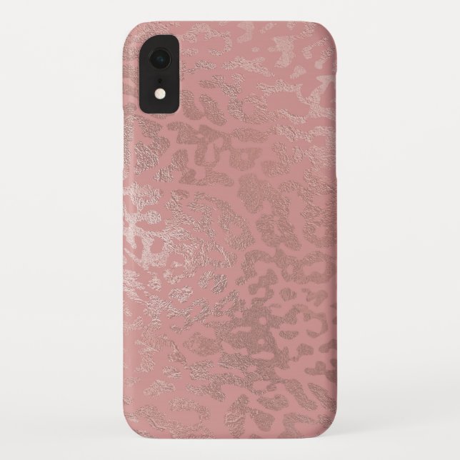 Rose Gold Foil Cheetah Tiermuster Case-Mate iPhone Hülle (Rückseite)