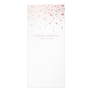 Rose Gold Foil Confetti Business Rack Card   weiß Werbekarte