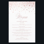 Rose Gold Foil Confetti Dots Wedding Menu Card<br><div class="desc">Individuell anpassbare Menükarte mit Imitaten Rose Goldfolie Konfetti Punkte und Streifen Muster. Diese elegante Karte eignet sich perfekt für jedes Hochzeitsthema und jede Jahreszeit. Personalisieren Sie diese,  indem Sie Namen,  Datum und Menüdetails hinzufügen.</div>