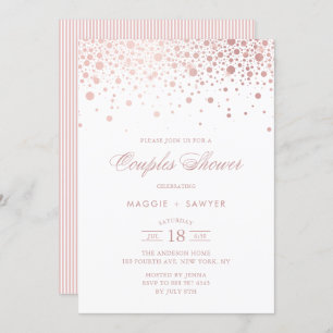 Rose Gold Foil Confetti Paare Einladung