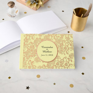 Rose Gold Foil Daisies Blumengelbe Hochzeit Gästebuch