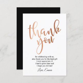 Rose Gold Foil , danke Karte