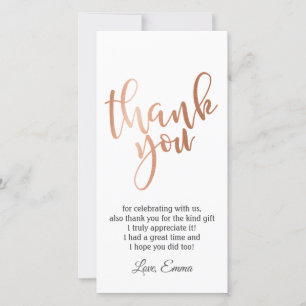 Rose Gold Foil , danke Karte