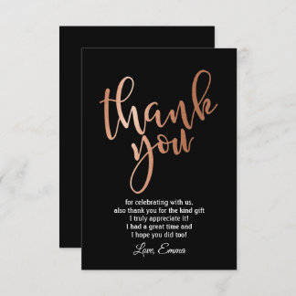 Rose Gold Foil , danke Karte