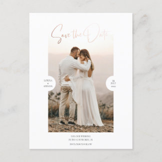 Rose Gold Foil Effect Script Save the Date Karte