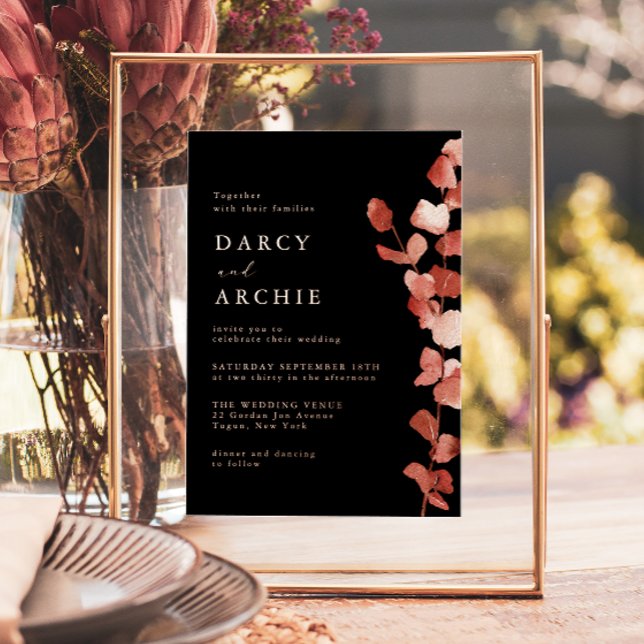 Rose Gold Foil Eukalyptus Wedding Folieneinladung (Von Creator hochgeladen)