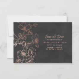 Rose Gold Foil Floral Hochzeit speichern Datum Save The Date