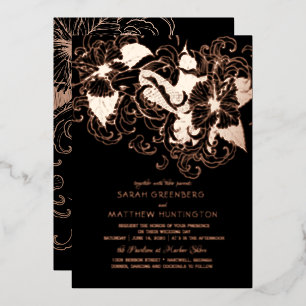 Rose Gold Foil Floral Koi Hochzeit Einladung
