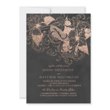 Rose Gold Foil Floral Koi Hochzeit Einladung