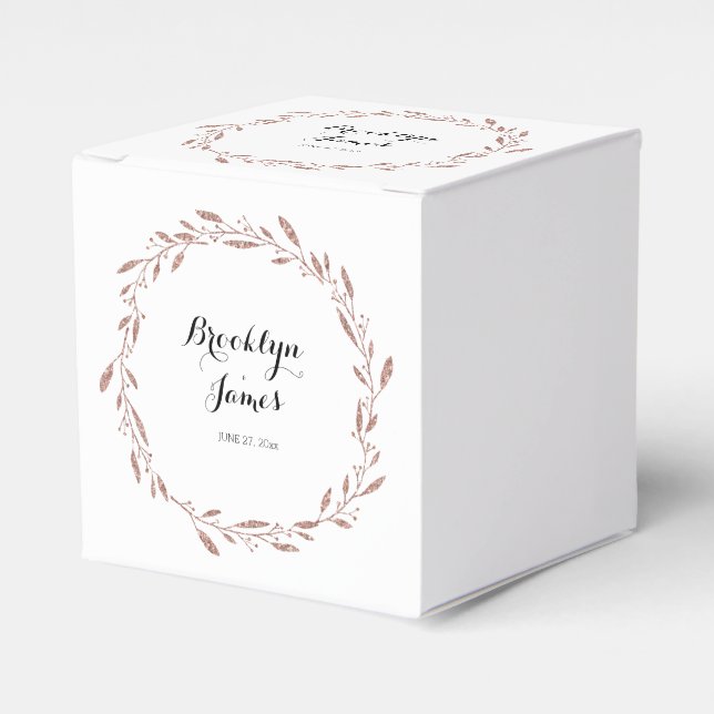 Rose Gold Foil Gastgeschenk Hochzeit Box Blumenstr Geschenkschachtel (Vorderseite)