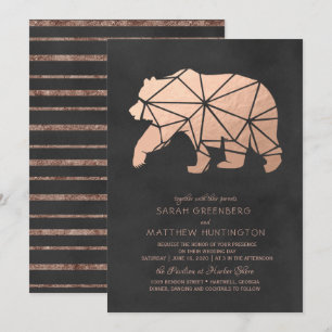 Rose Gold Foil Geometric Bären Einladung zur Hochz