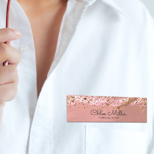 Rose Gold Foil Glittery Stilvolles Chic Makeup Art Namensschild