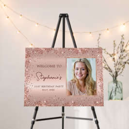 Rose Gold Foil Glitzer 21. Geburtstag Foto Willkom