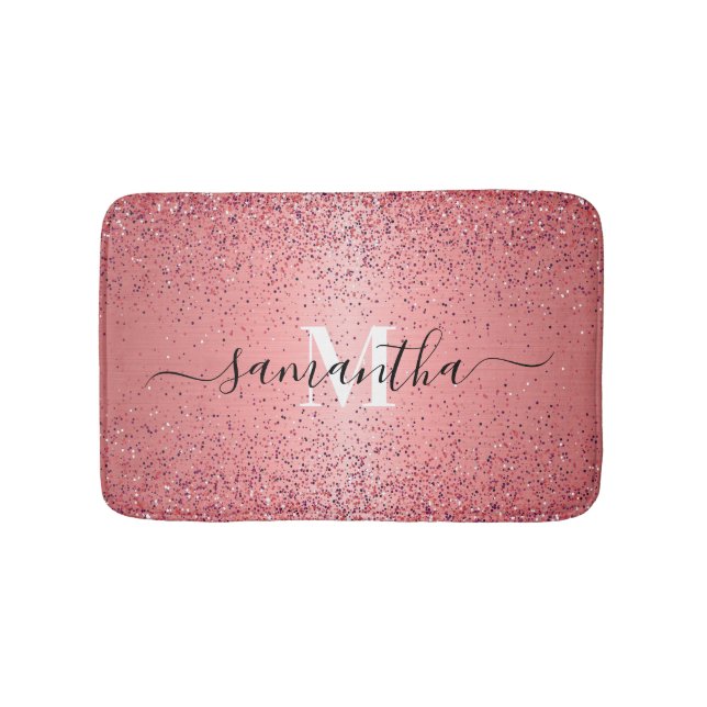 Rose Gold Foil Glitzer Badematte (Vorderseite)