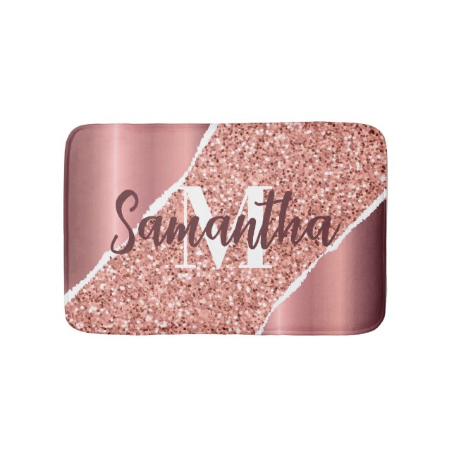 Rose Gold Foil Glitzer Badematte (Vorderseite)