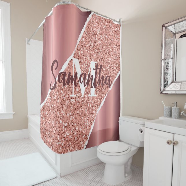 Rose Gold Foil Glitzer Duschvorhang (Beispiel)
