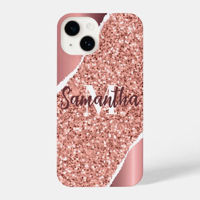 Rose Gold Foil Glitzer iPhone Hülle (Rückseite)