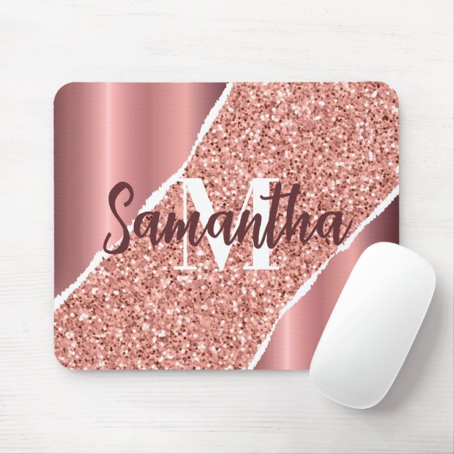 Rose Gold Foil Glitzer Mousepad (Mit Mouse)