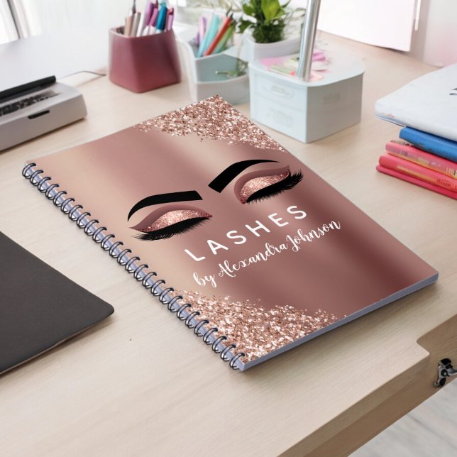 Rose Gold Foil Glitzer Sparkle Lashes Journal Notizblock (Von Creator hochgeladen)